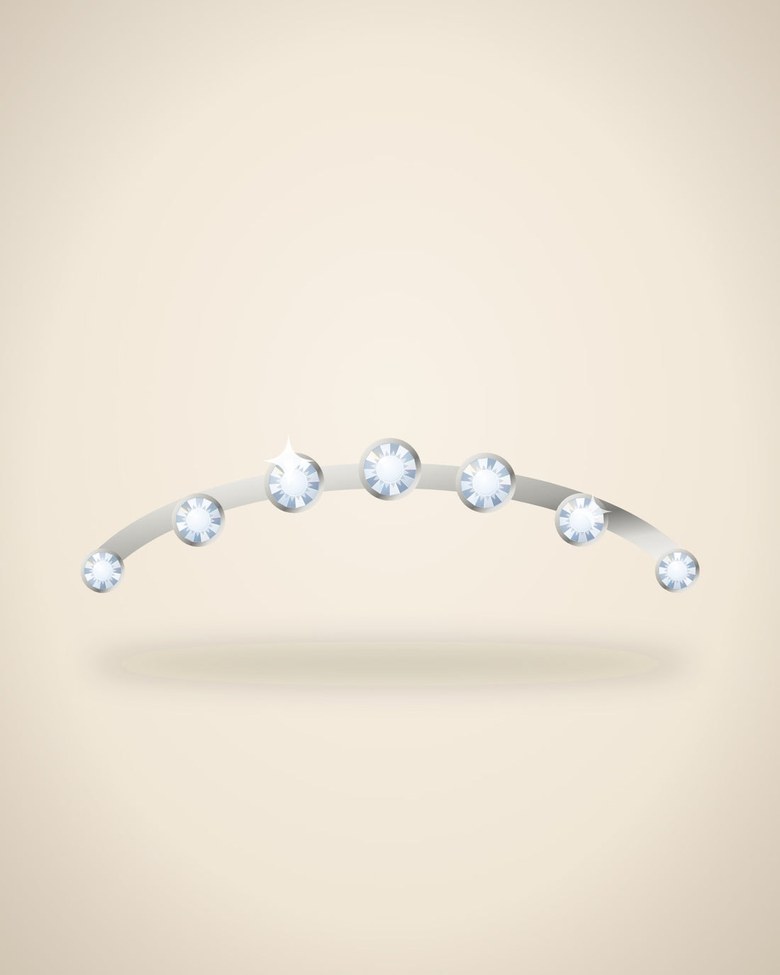 Illustration (stand-in, not photography): Bezel Bracelet, White metal