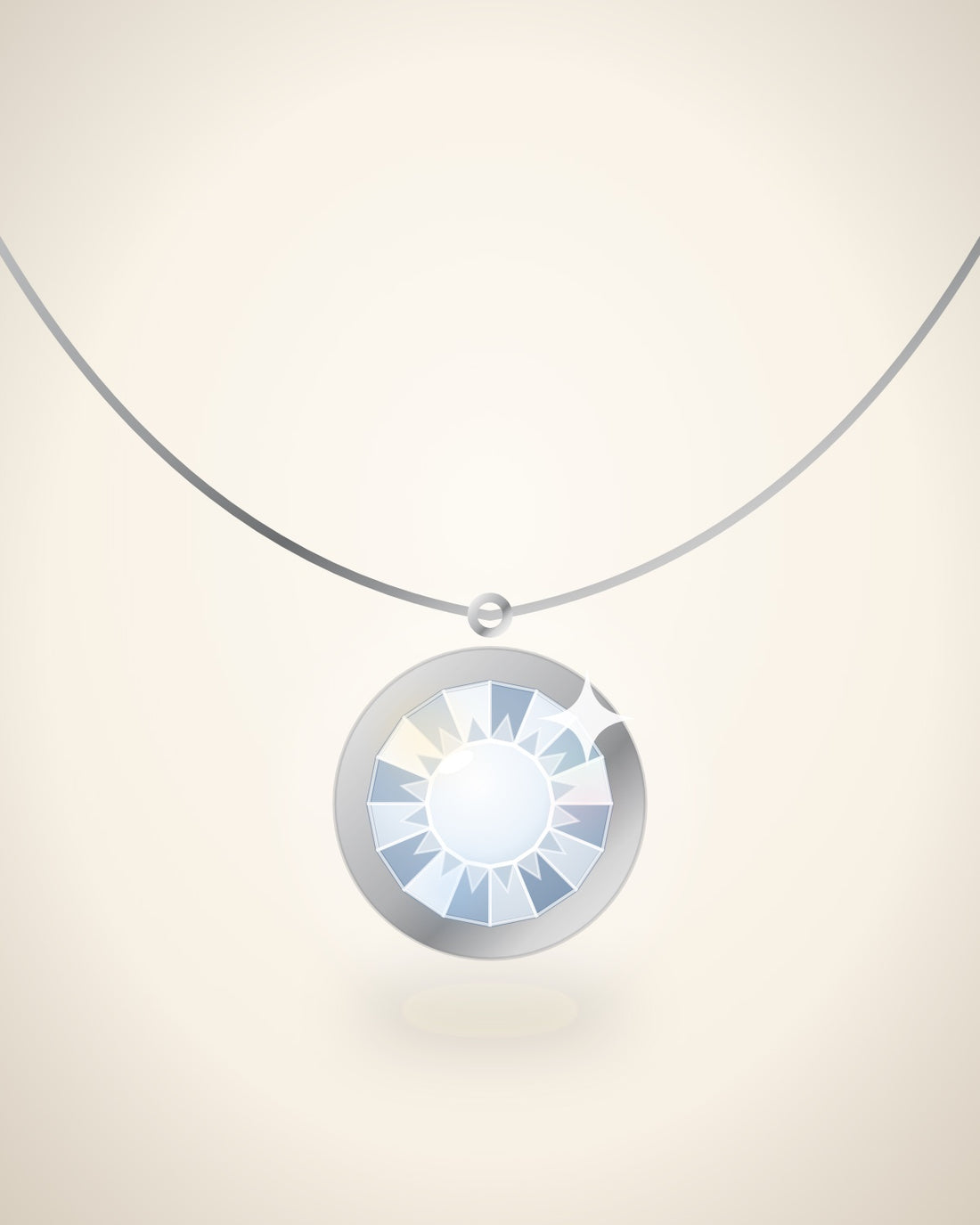 Illustration (stand-in, not photography): Bezel Pendant, Platinum metal