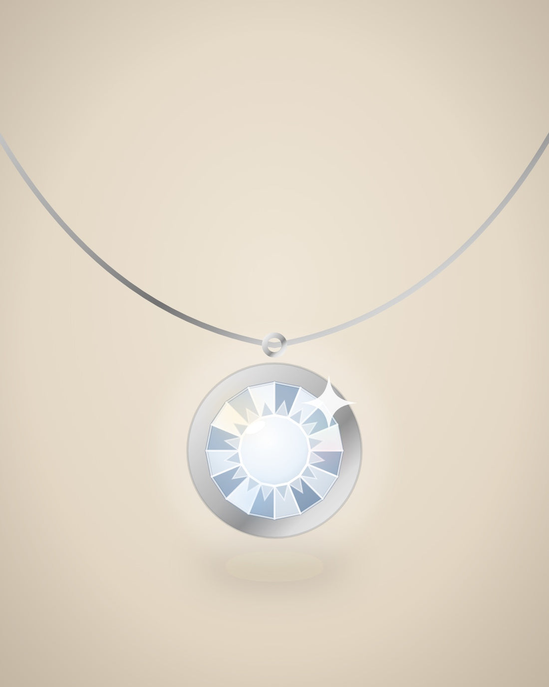 Illustration (stand-in, not photography): Bezel Pendant, Silver metal