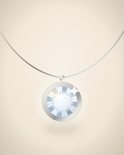 Illustration (stand-in, not photography): Bezel Pendant, White metal