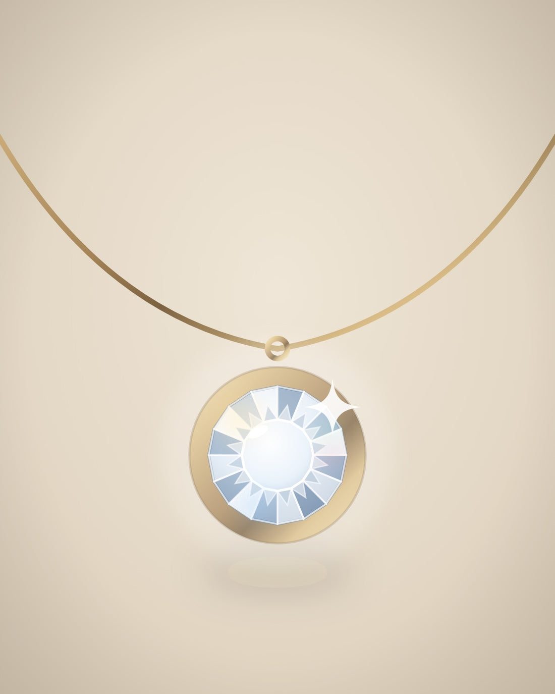 Illustration (stand-in, not photography): Bezel Pendant, Yellow metal