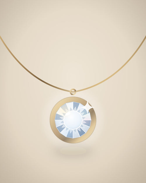 Illustration (stand-in, not photography): Bezel Pendant, Yellow metal