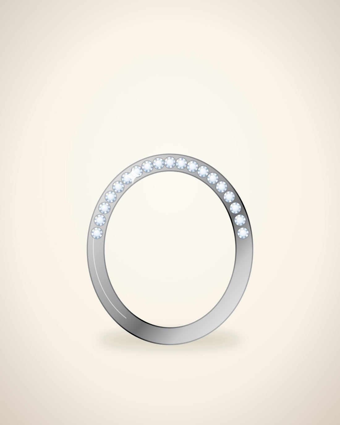 Illustration (stand-in, not photography): Eternity Band, Platinum metal