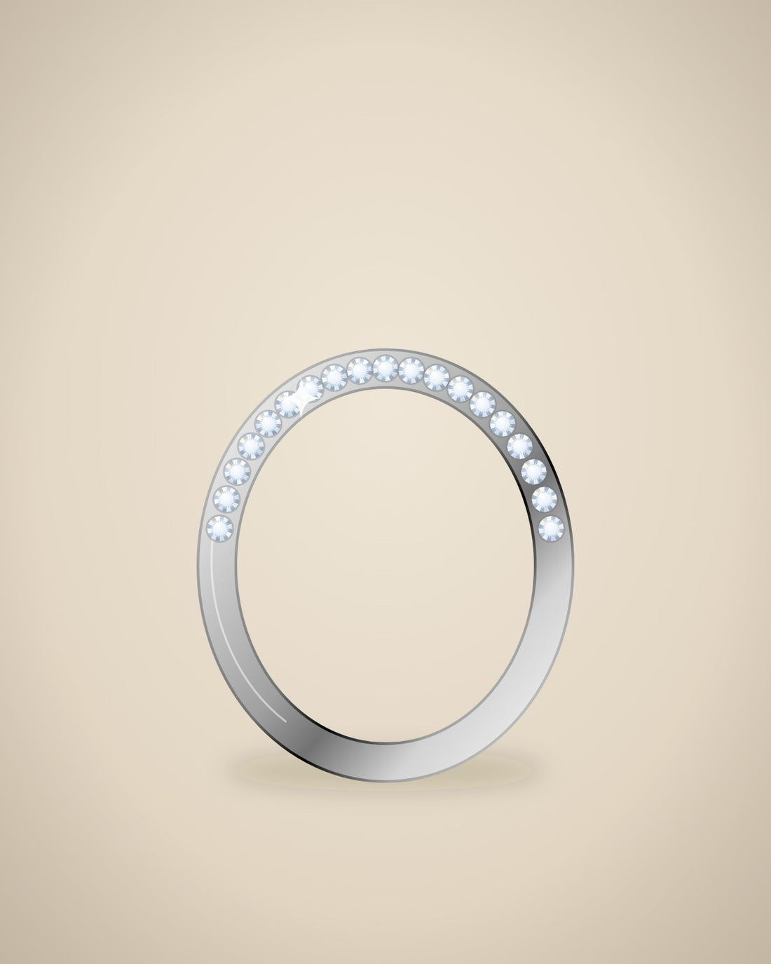 Illustration (stand-in, not photography): Eternity Band, Silver metal