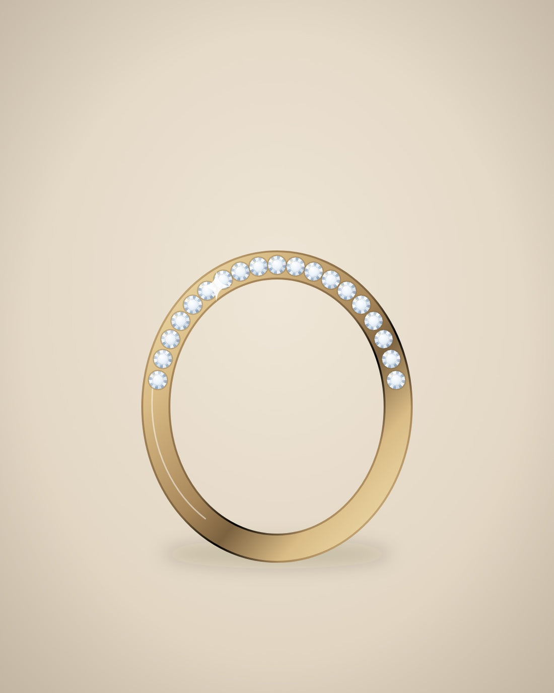 Illustration (stand-in, not photography): Eternity Band, Yellow metal