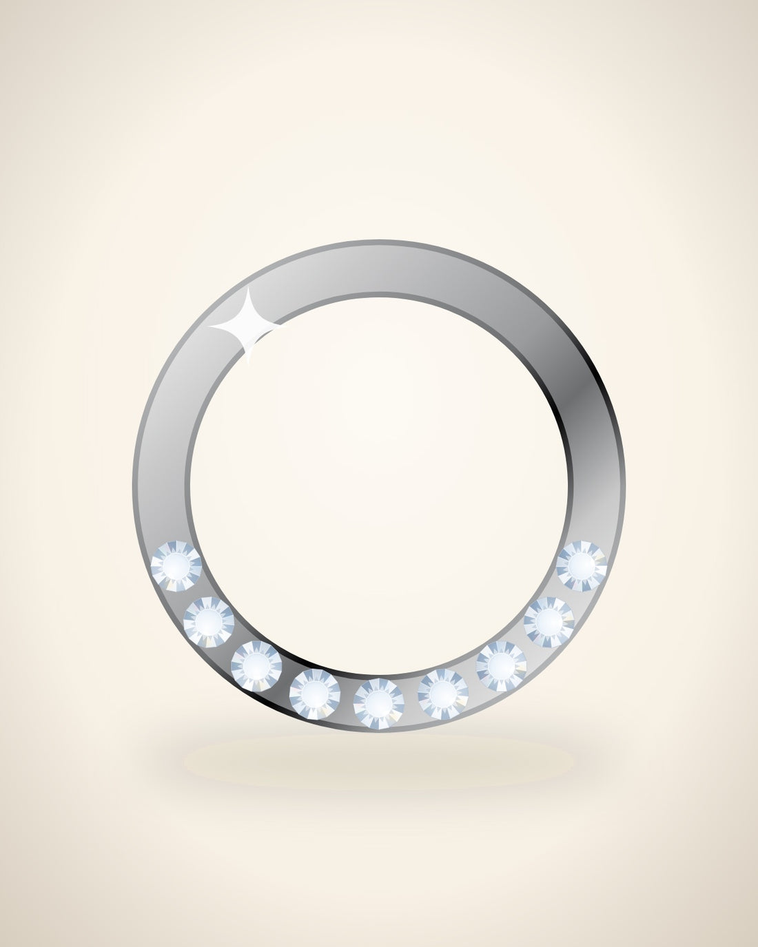 Illustration (stand-in, not photography): Huggie Earrings, Platinum metal