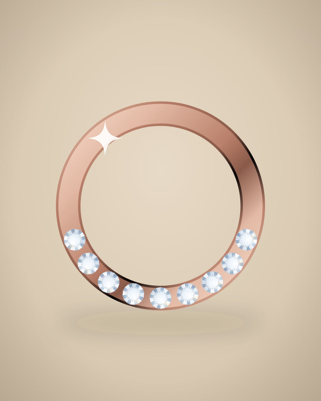 Illustration (stand-in, not photography): Huggie Earrings, Rose metal