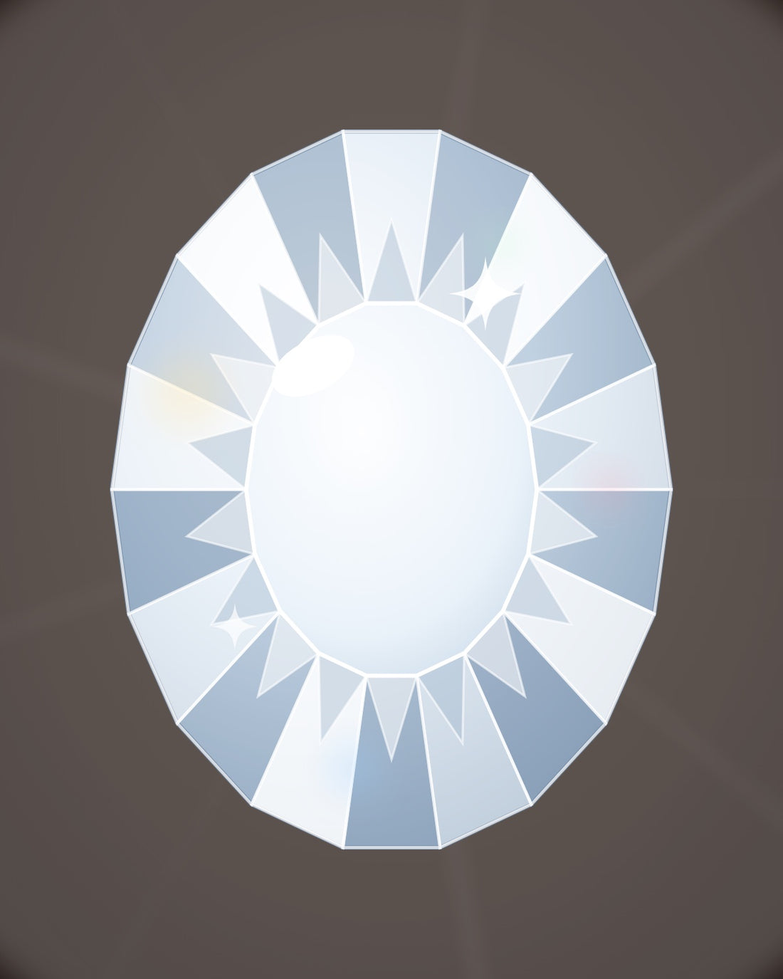 Illustration (stand-in, not photography): Oval Solitaire Ring, stone detail