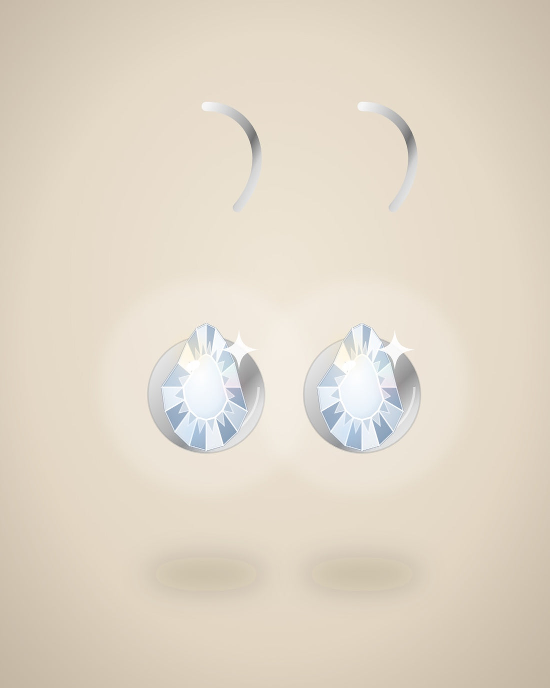 Illustration (stand-in, not photography): Pear Drop Earrings, Silver metal