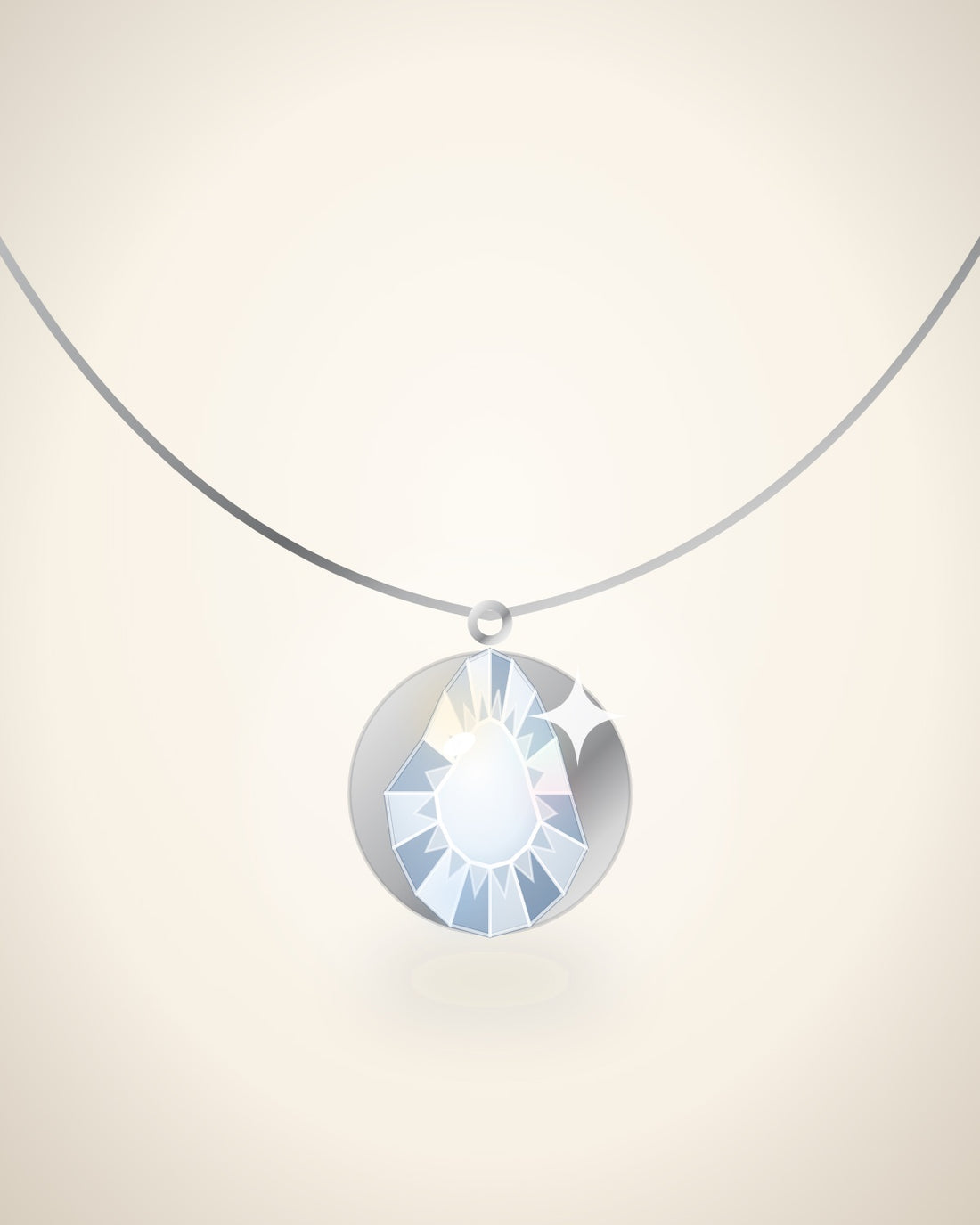 Illustration (stand-in, not photography): Pear Pendant, Platinum metal
