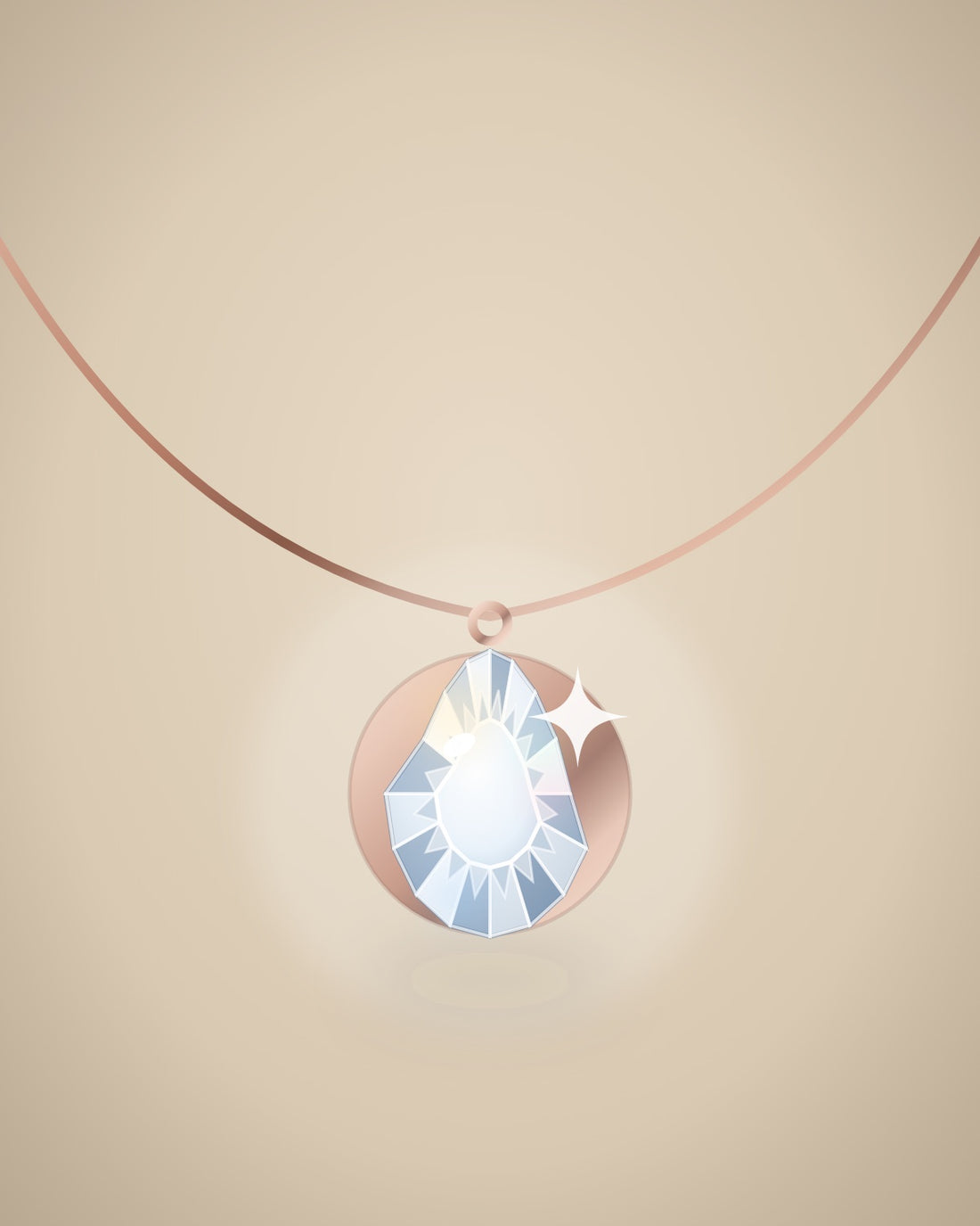 Illustration (stand-in, not photography): Pear Pendant, Rose metal