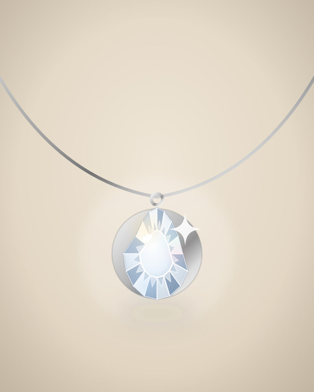 Illustration (stand-in, not photography): Pear Pendant, Silver metal