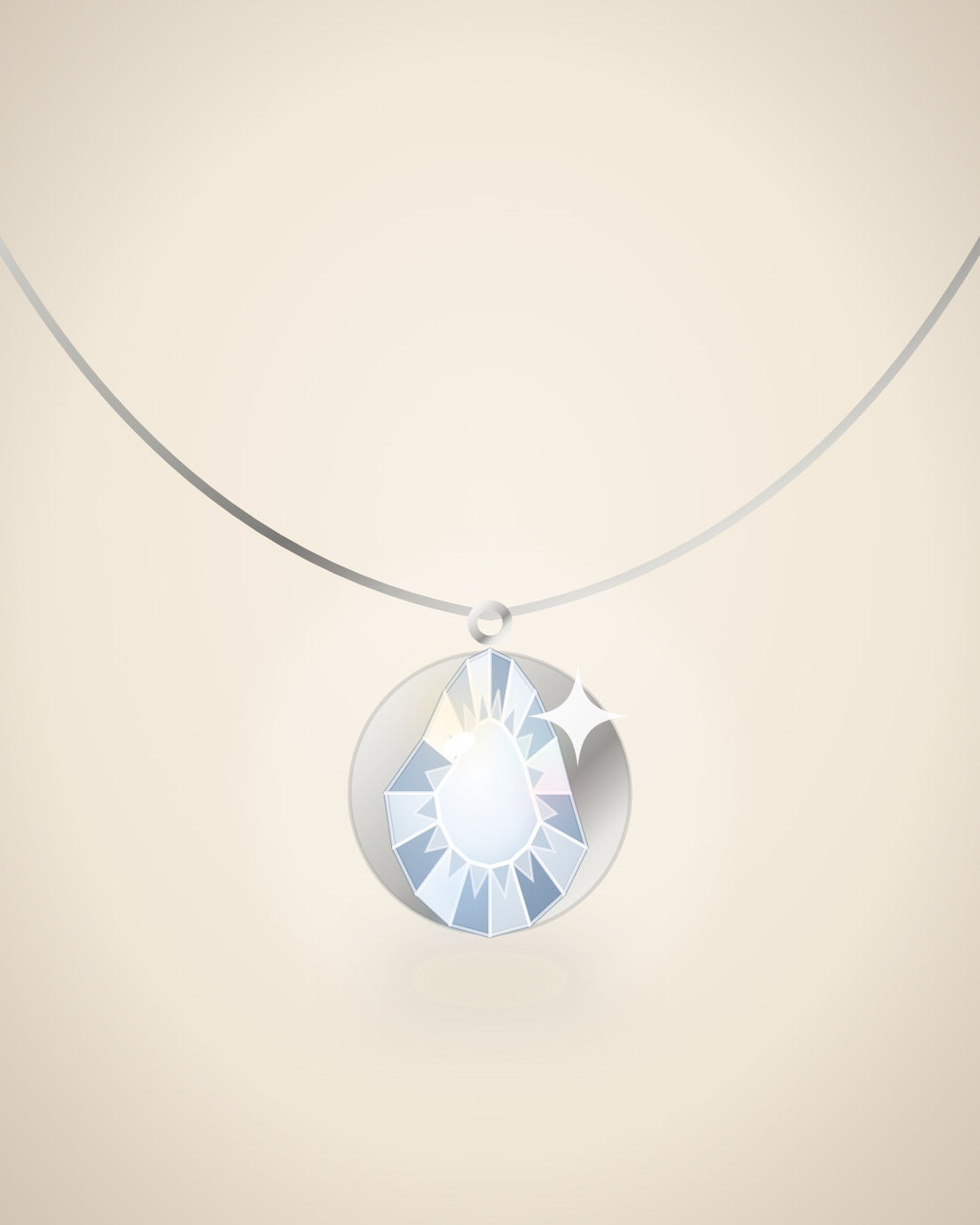 Illustration (stand-in, not photography): Pear Pendant, White metal