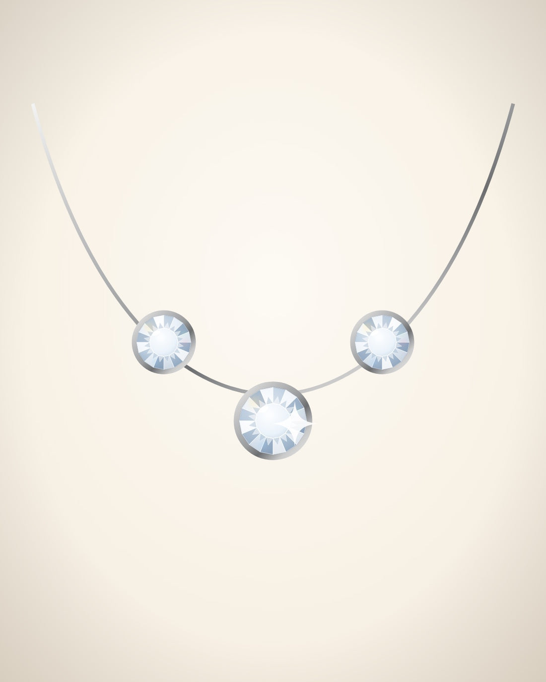 Illustration (stand-in, not photography): Station Necklace, Platinum metal