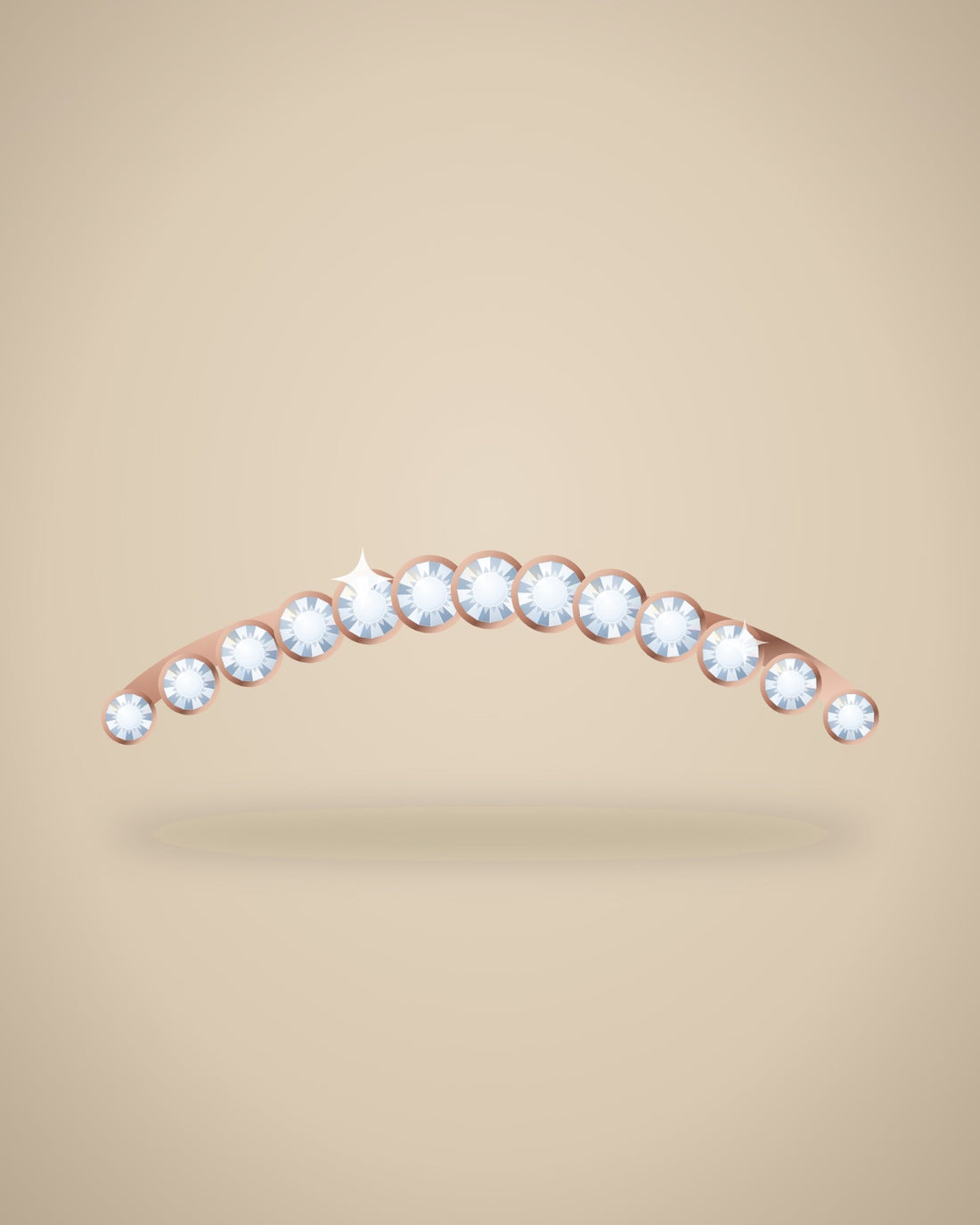 Illustration (stand-in, not photography): Tennis Bracelet, Rose metal