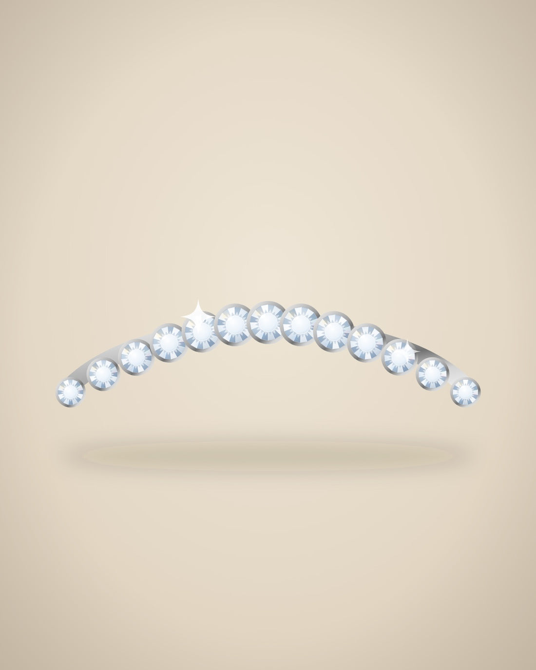 Illustration (stand-in, not photography): Tennis Bracelet, Silver metal