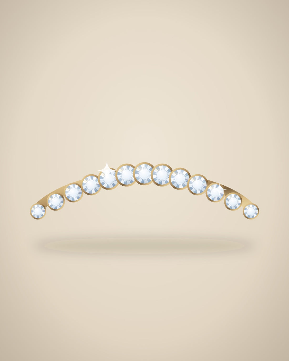 Illustration (stand-in, not photography): Tennis Bracelet, Yellow metal