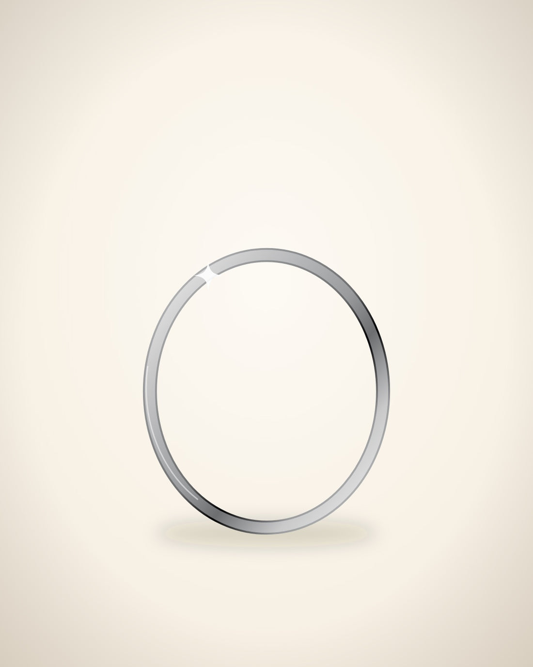Illustration (stand-in, not photography): Thin Stacking Band, Platinum metal