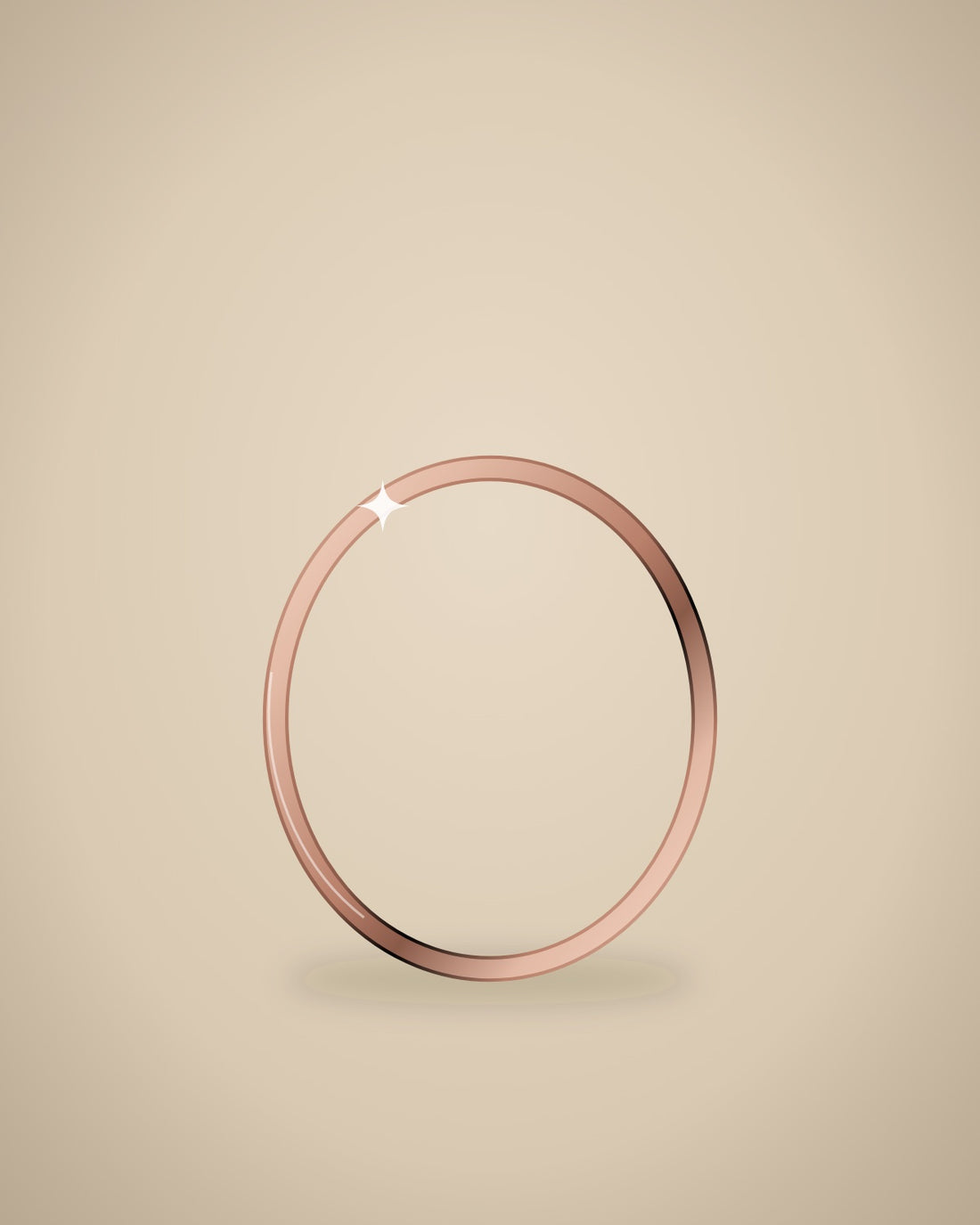 Illustration (stand-in, not photography): Thin Stacking Band, Rose metal