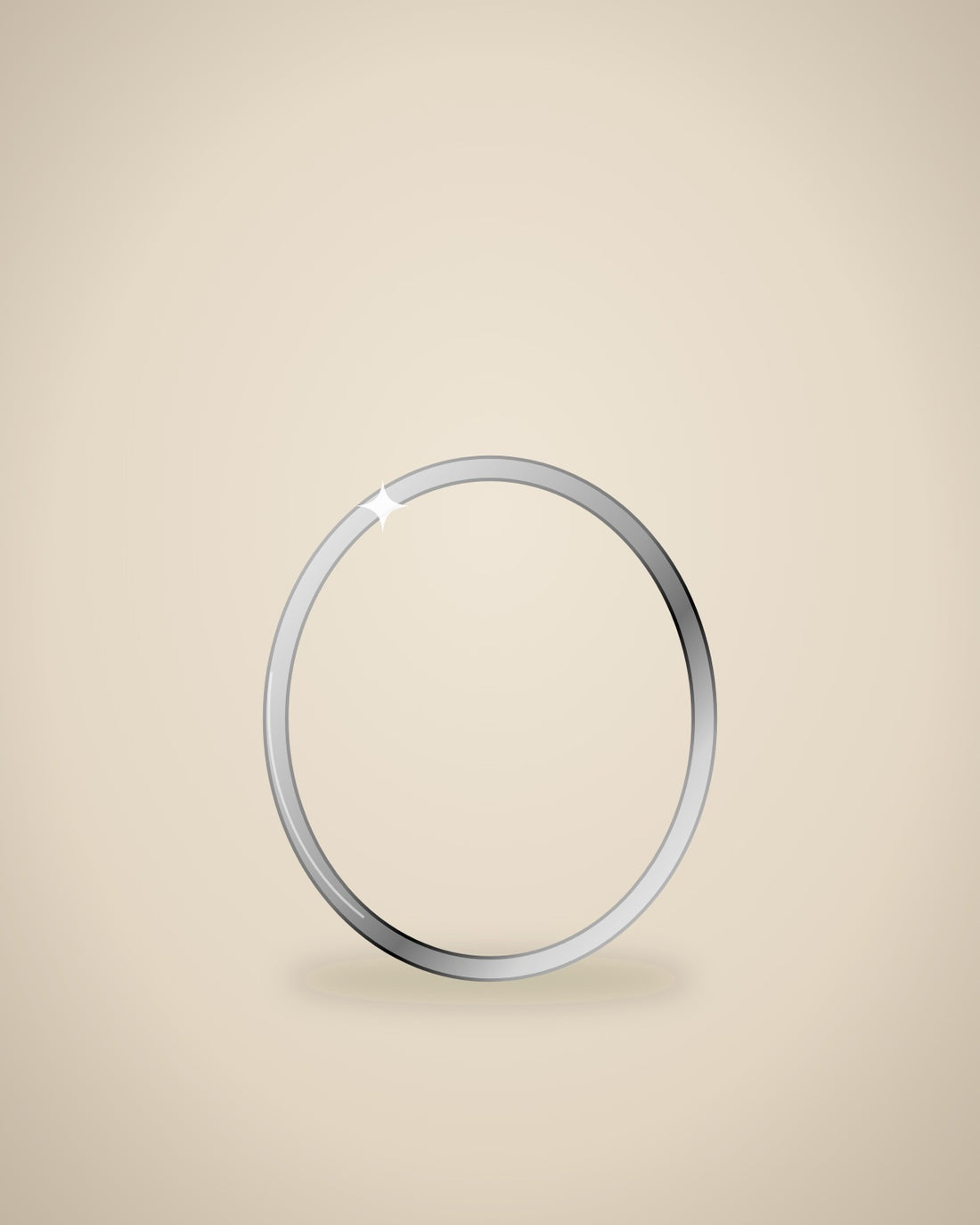Illustration (stand-in, not photography): Thin Stacking Band, Silver metal