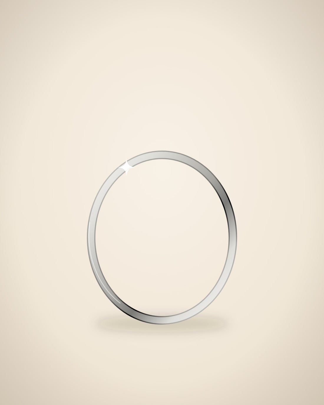 Illustration (stand-in, not photography): Thin Stacking Band, White metal