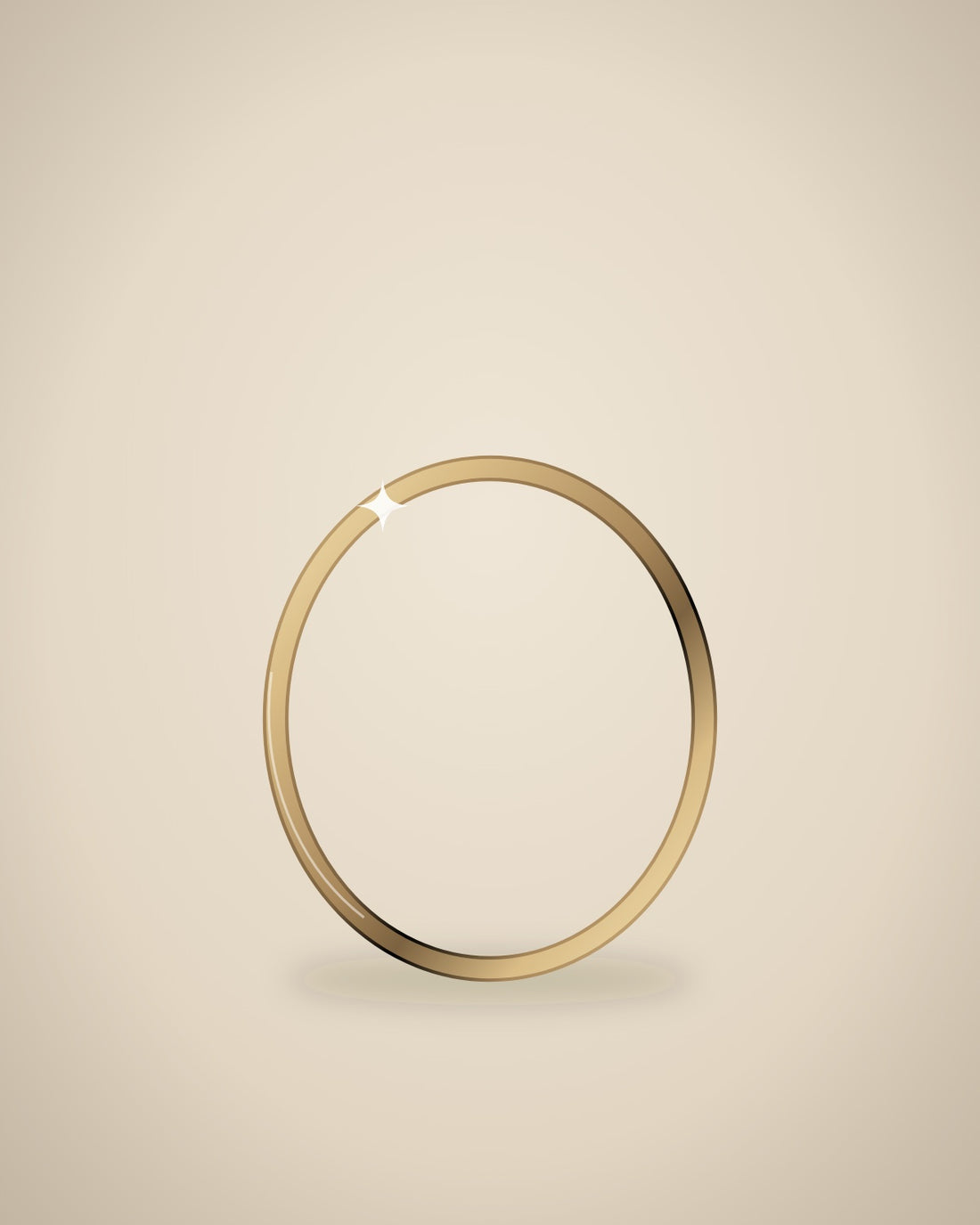 Illustration (stand-in, not photography): Thin Stacking Band, Yellow metal